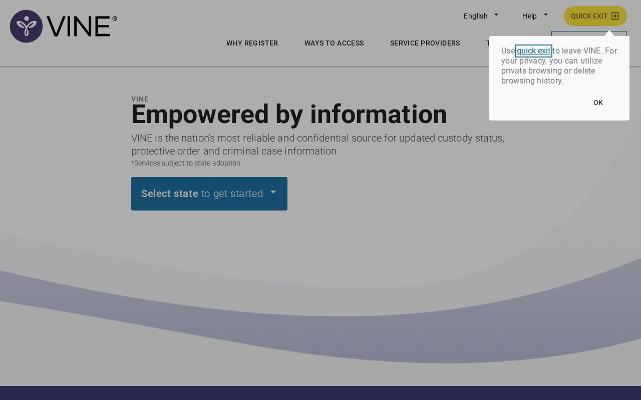 Chesterfield County VINELink inmate search and release notification flow